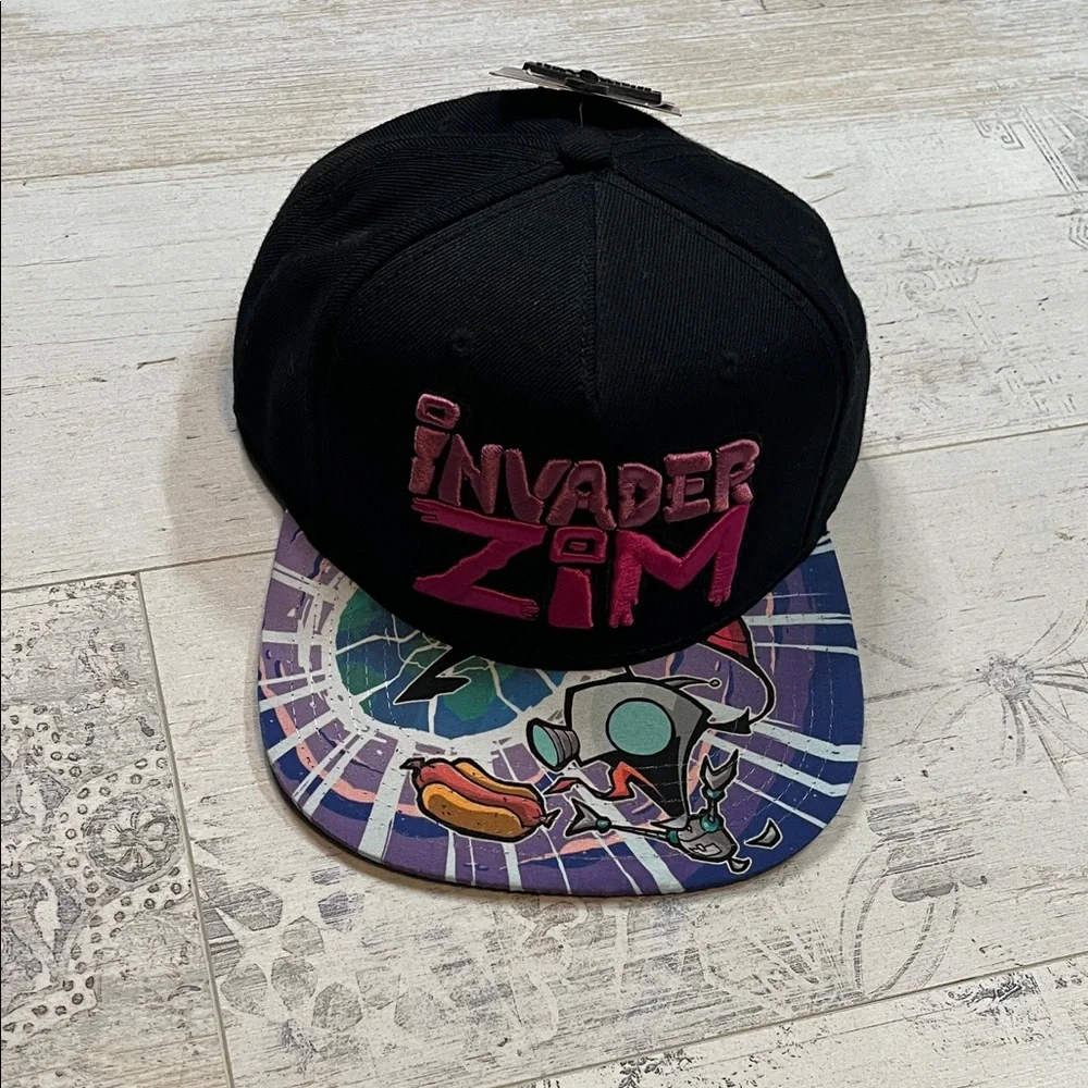 Hot Topic Invader Zim Gir With Hotdog Flat Brim Hat